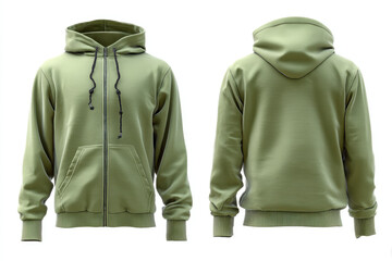 Naklejka premium Olive hooded jacket presents stylish comfort