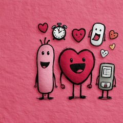 Hand-drawn cartoon social media template for Hypertension Day with vibrant colors and health awareness elements