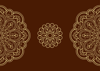 Circular pattern in form of mandala with flower for Henna, Mehndi, tattoo, decoration. Decorative ornament in ethnic oriental style. Outline doodle hand draw vector illustration.