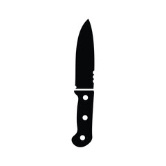 Tactical knife black icon and symbol design on a white background
