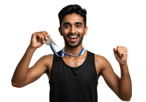 Gold Medal Champion Winner Celebrating Sports Achievement