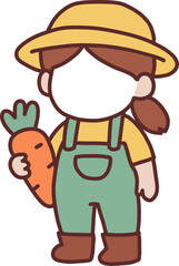 Obraz premium Carrot Farmer Character