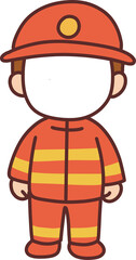 Firefighter in Orange Uniform