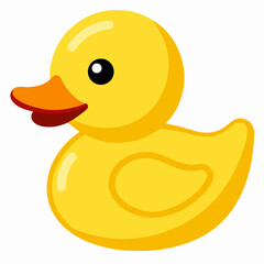 Cute Yellow Rubber Duck Toy Illustration