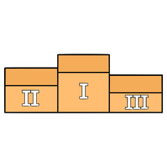 pedestal of the winner podium illustration hand drawn isolated vector
