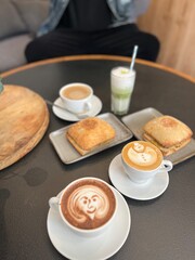 breakfast with coffee and croissant