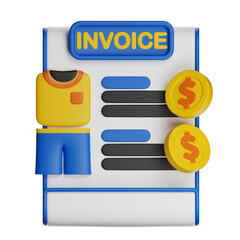 Invoice for sportswear purchase showing payment in us dollars with transparent background