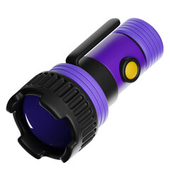 Purple flashlight lighting up the darkness with transparent background