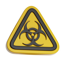 Biohazard symbol warning of biological risk on transparent background