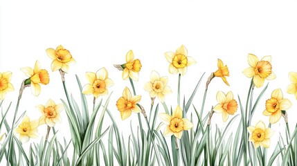 Obraz premium Ideal nursery art featuring a simple clipart design of daffodils.