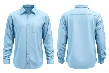 Light blue shirt showcases style front and back view on display
