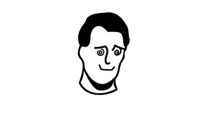 face of a liar, black isolated silhouette