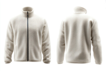 Cozy fleece jacket in front and back view looks warm and comfortable
