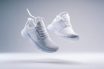 Sneakers float weightlessly, offering zerogravity effect and looking fresh