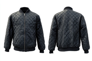 Quilted jacket with diamond pattern on front and back, an elegant style