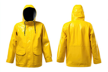 Bright yellow rain jacket keeps you safe and dry, radiating joy