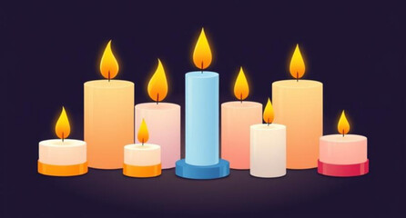 Candle illustration vector, Candle flame icon, Burning candle clipart, Candle with wax vector, Aromatherapy candle drawing, Scented candle icon, Candlelight vector, Decorative candle art, Candle silho