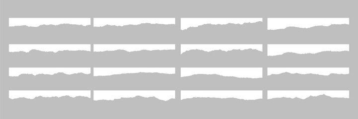 torn or ripped paper sheet. Scrapbook edge, notebook tear or blank page split vector illustration 