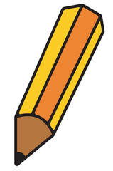 Yellow pencil wood clip art illustration