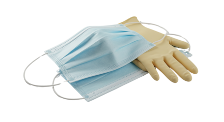 protective gloves and mask isolated on white background png