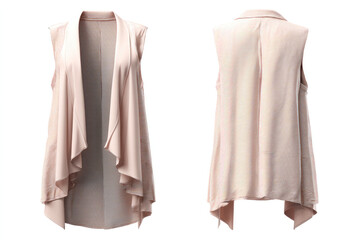 Sleeveless jacket drapes elegantly, stylish and effortless chic essential