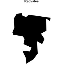 Redvales (England) blank outline map