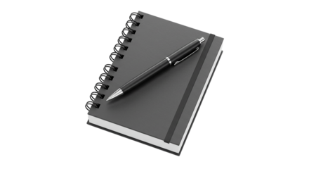 notebook and pen isolated on white background png