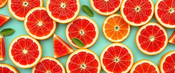 Vibrant grapefruit slice pattern, juicy & refreshing,  fresh,   aesthetic