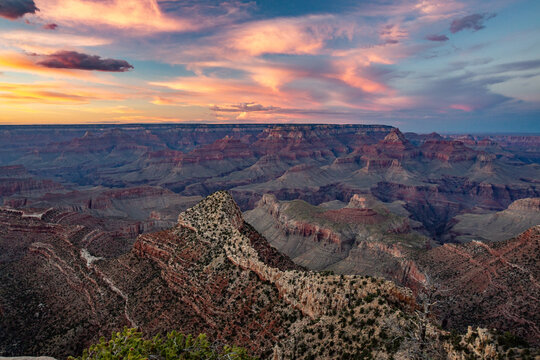 National parks usa southwest grand canyon labyrinth of rock cliffs, terraces, chasms and ravine drilled by Colorado River