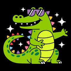 Alligator cartoon happy