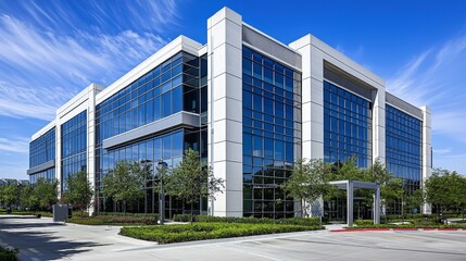 Exploring the intricate design elements of a modern data center's facade.