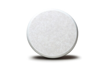 High Contrast Ice Hockey Puck Close-Up on White Surface