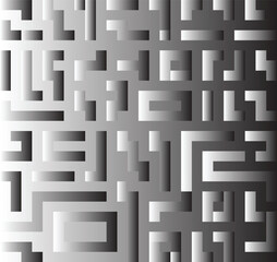 Futuristic Abstract Maze Pattern in Gradient Black and Gray 