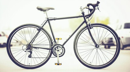 Clean and modern line art of a single-speed bicycle.