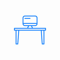 working desk icon sign vector