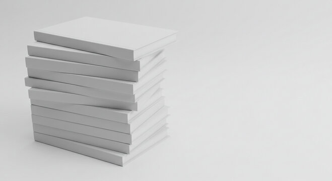 Clean Spine Book Mockup on White Studio Background