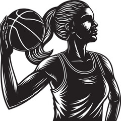 woman basketball silhouette illustration graphic design