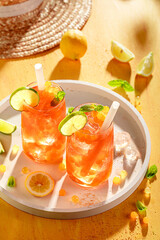 Summer bubble tea as cool drink for summer.