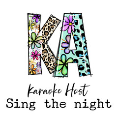 Fototapeta premium Colorful KA Karaoke Host Sing the Night Graphic Design