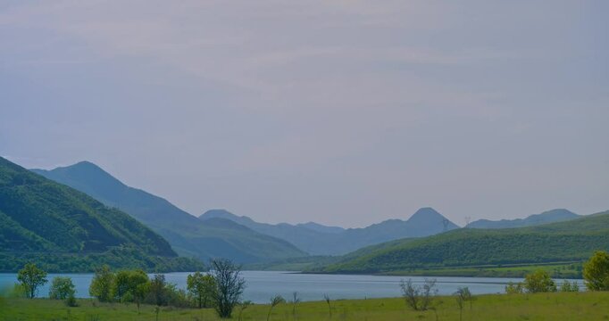 Green mountains, plains and lakes. Murat river, Turkiye.