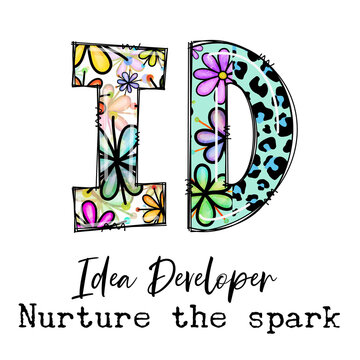 Naklejki ID Idea Developer Nurture the Spark Floral Leopard Design