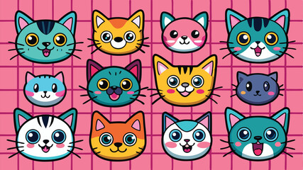 Fototapeta premium set of funny cartoon cats