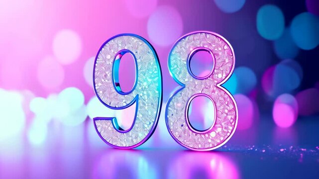 Number 98 with a blurry background