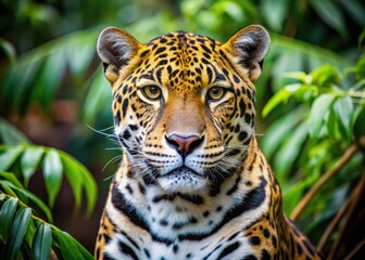 Obraz premium Exotic animal with distinctive spots and stripes on its fur