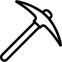 Vector pickaxe icon in minimal style