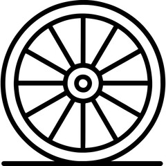 Fototapeta premium Wild West spoked wheel outline icon