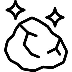 Outline icon of gold nugget vector design