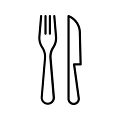 A fork knife outline icon, suitable for dining apps or restaurant interfaces