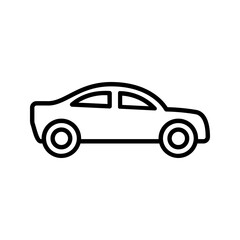 Naklejka premium A car monochrome outline icon, suitable for transport apps or vehicle interfaces