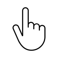 A hand cursor outline icon, great for interactive apps or navigation interfaces